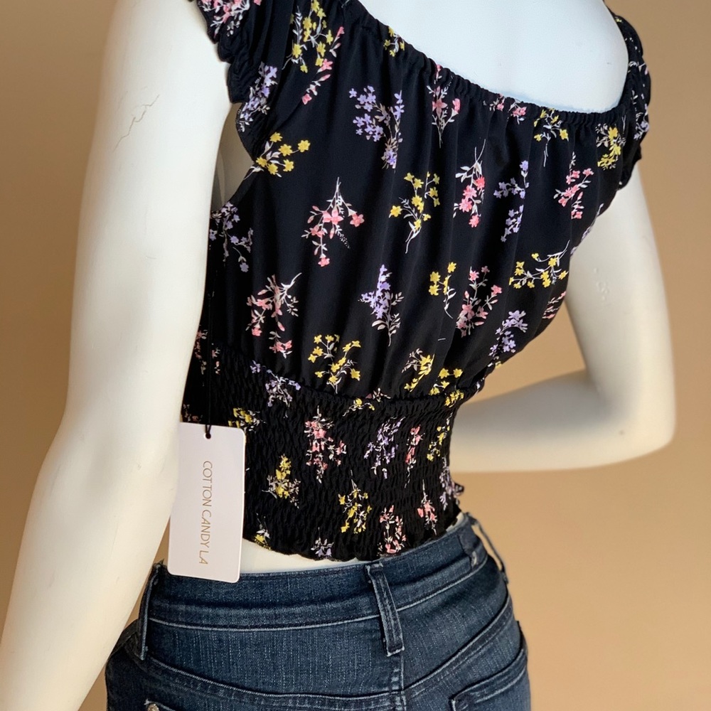 Cotton Candy LA Floral Crop Top - Picture 6 of 8